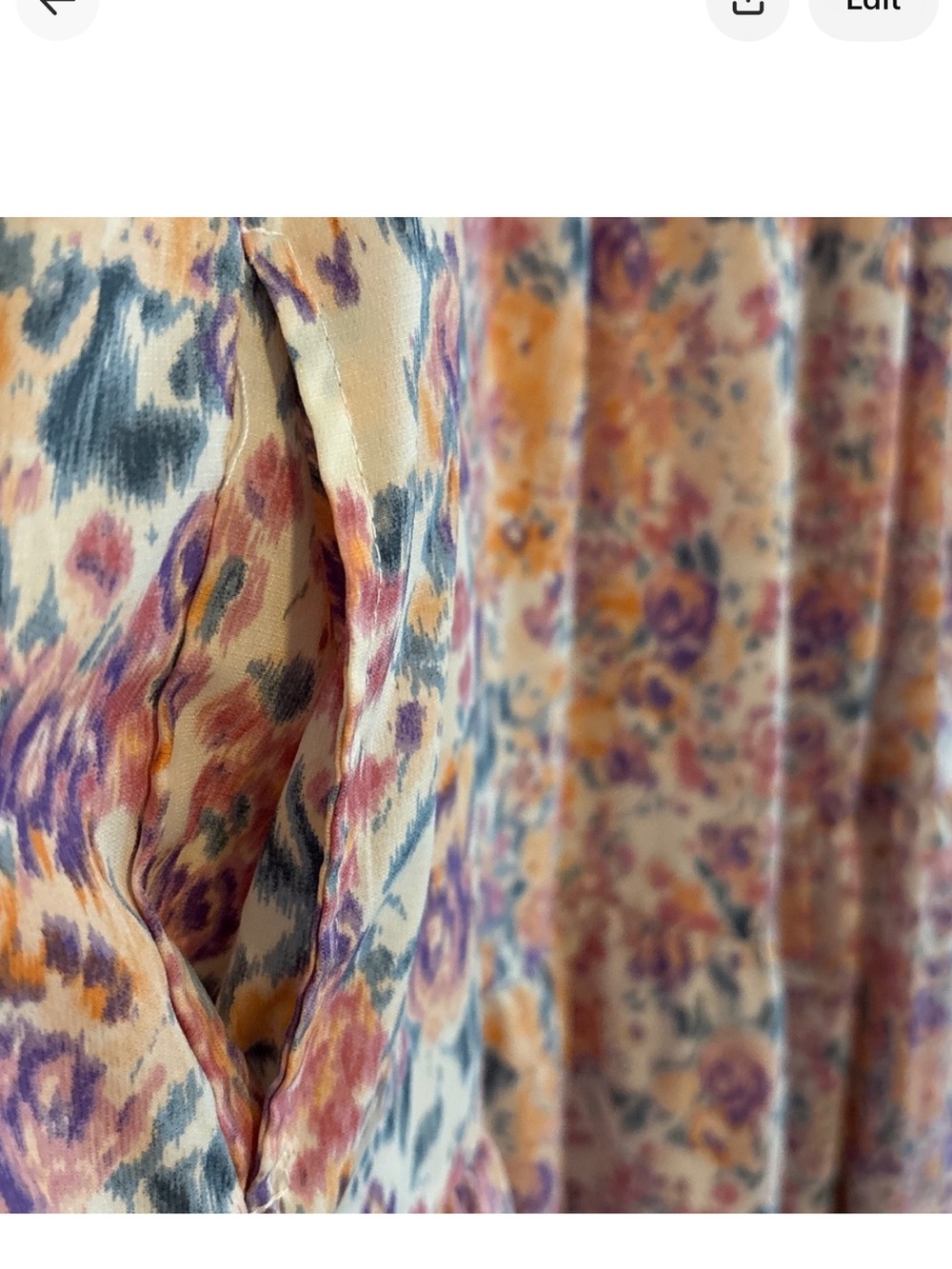 EUC Pinch Floral Tiered Midi Dress Florals with Yellow, Pink and Purple - Picture 3 of 7